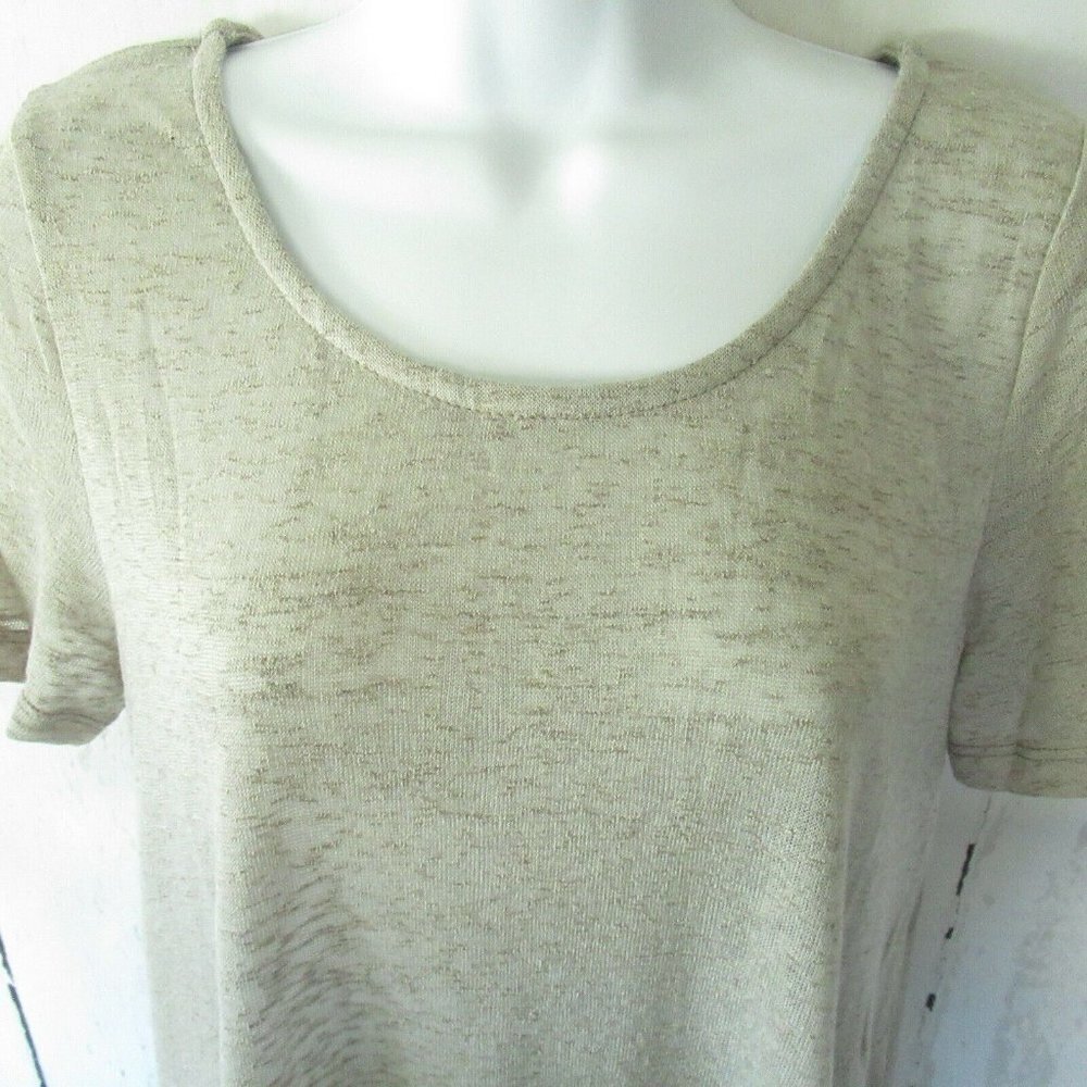Easel Tunic Top Slub Tiered Ruffle Stripe T Shirt - Picture 4 of 8